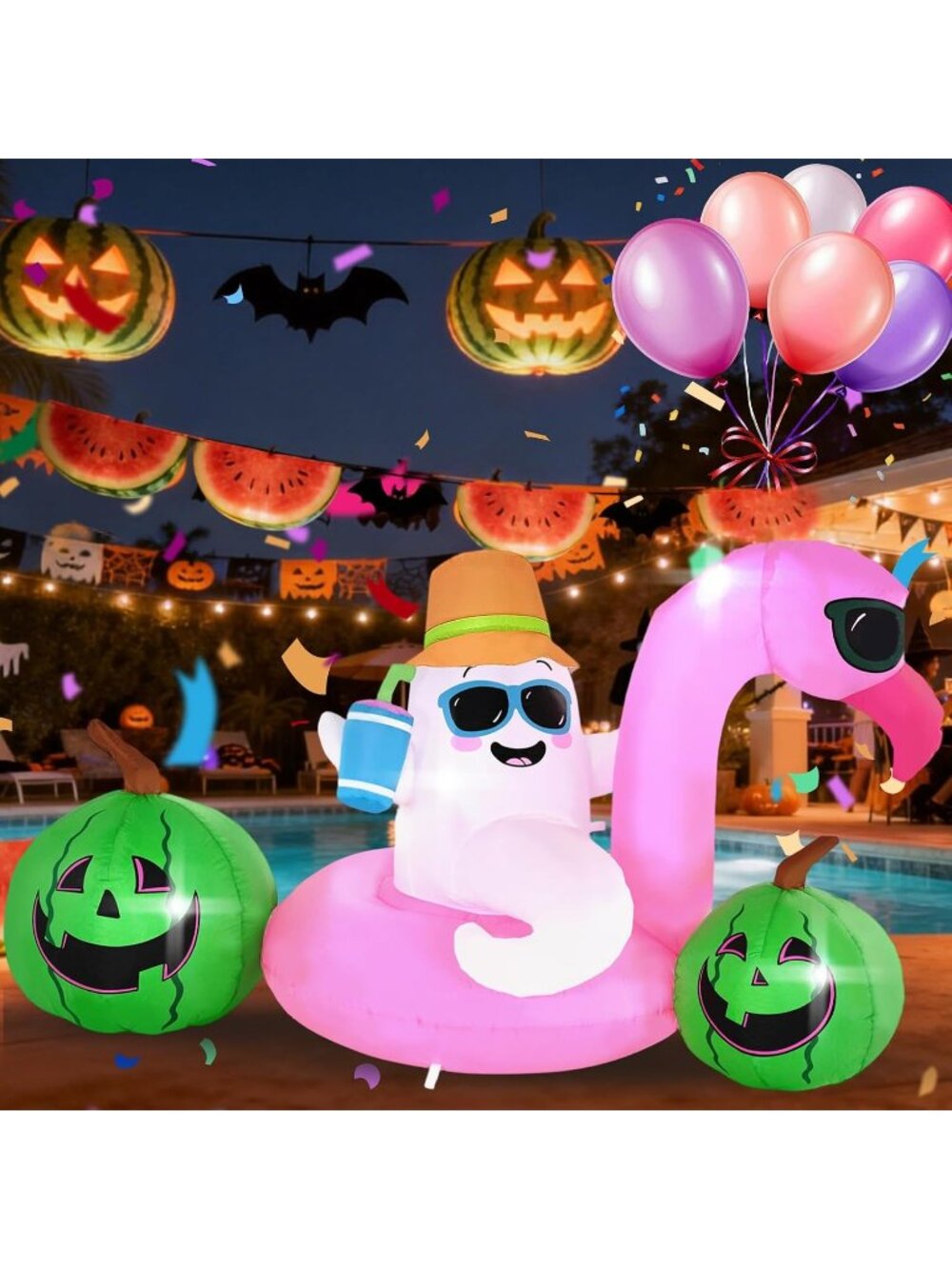 🎃6FT Elf Firebird Swimming Ring is an Outdoor Inflatable Decoration  LED Lights